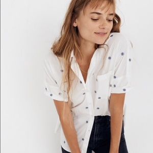 Madewell Embroidered Daisy Courier Shirt, XS